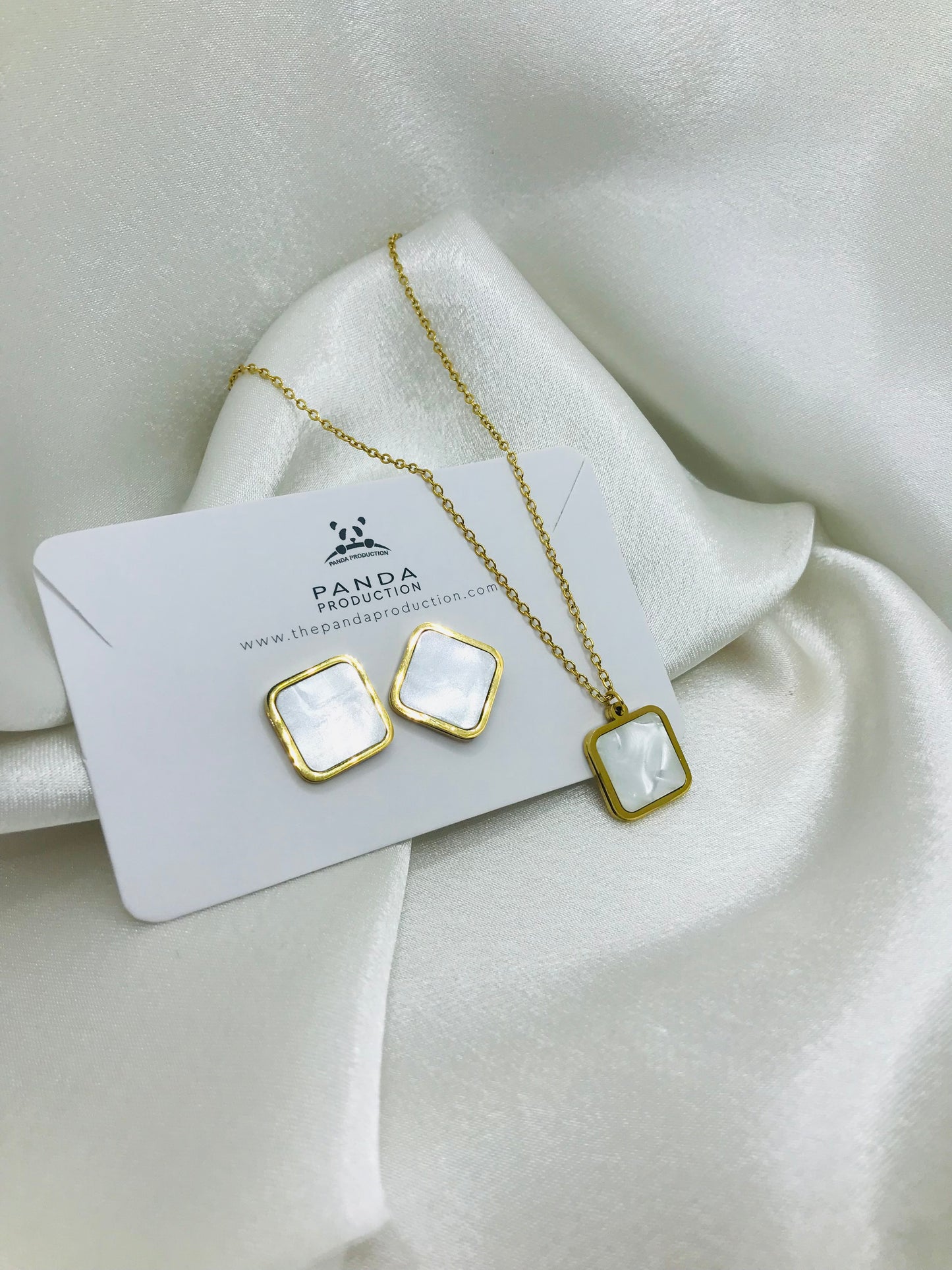 Minimal Rectangle Earring and Pendant Set
