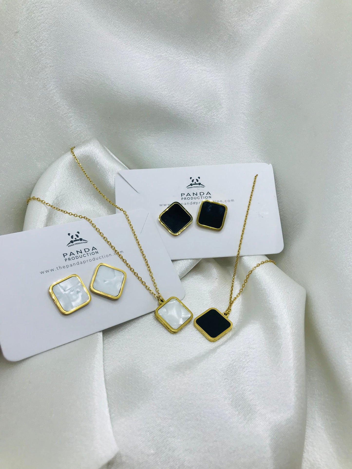 Minimal Rectangle Earring and Pendant Set
