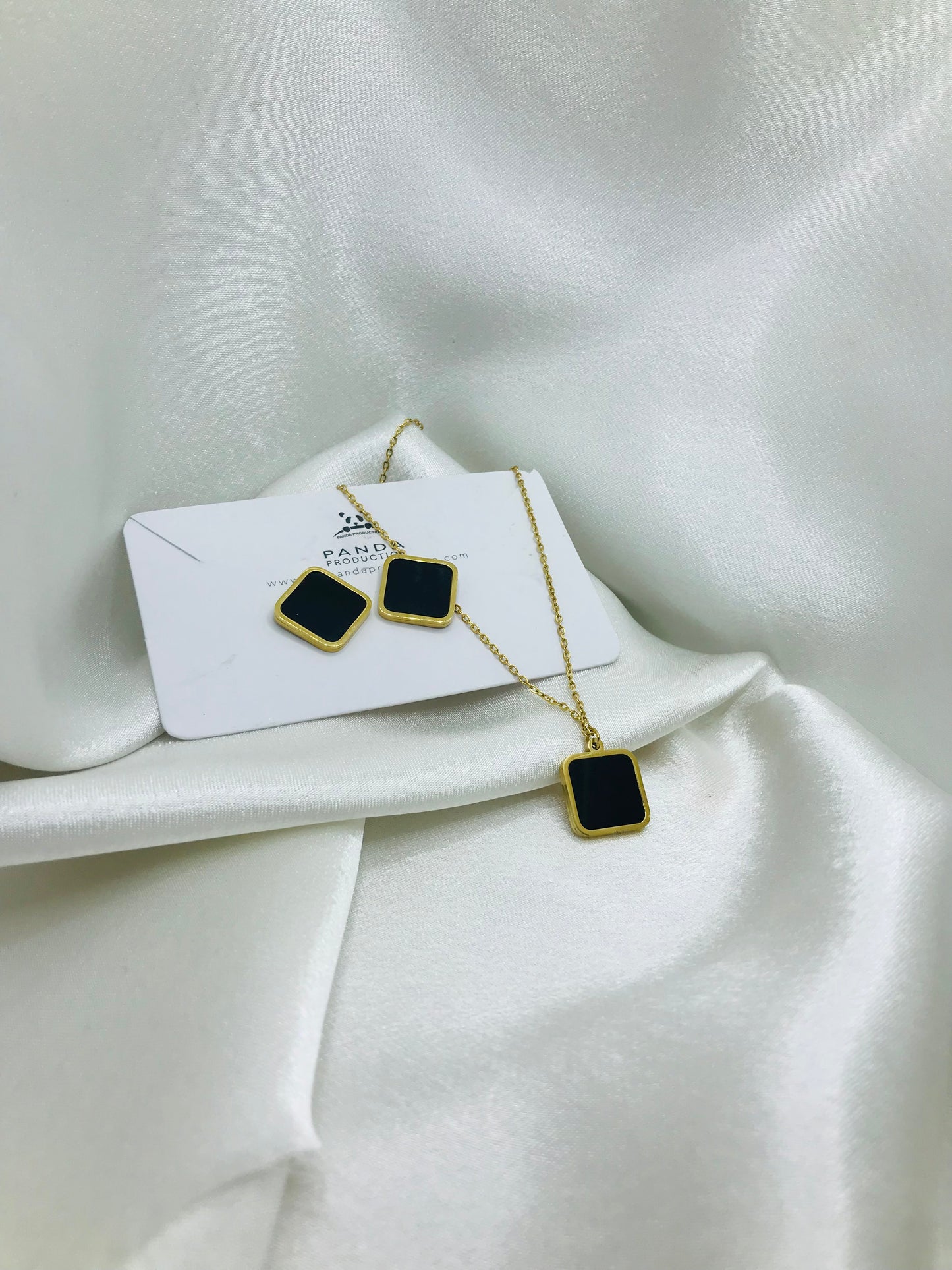 Minimal Rectangle Earring and Pendant Set