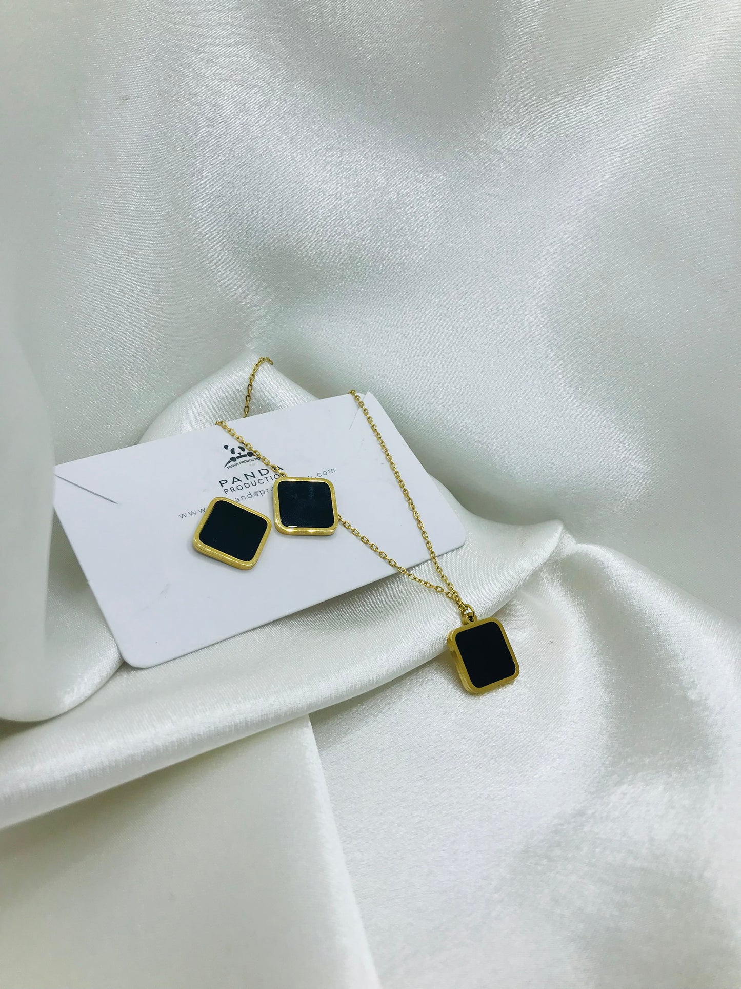 Minimal Rectangle Earring and Pendant Set