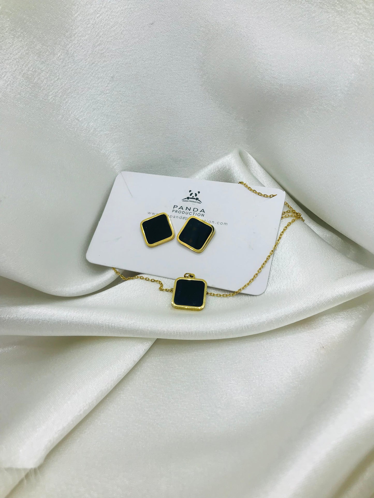 Minimal Rectangle Earring and Pendant Set