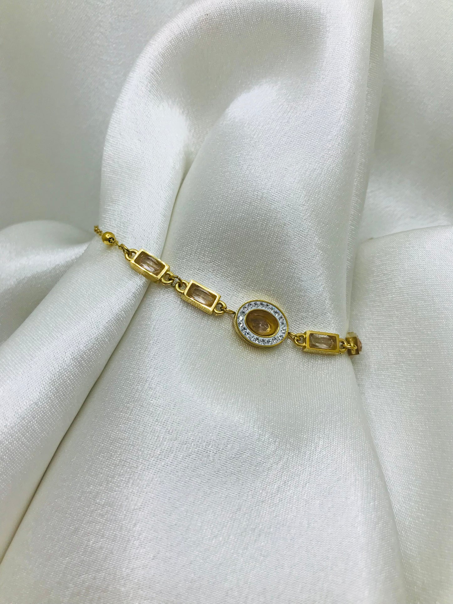 Emerald Zircon Chain Bracelet