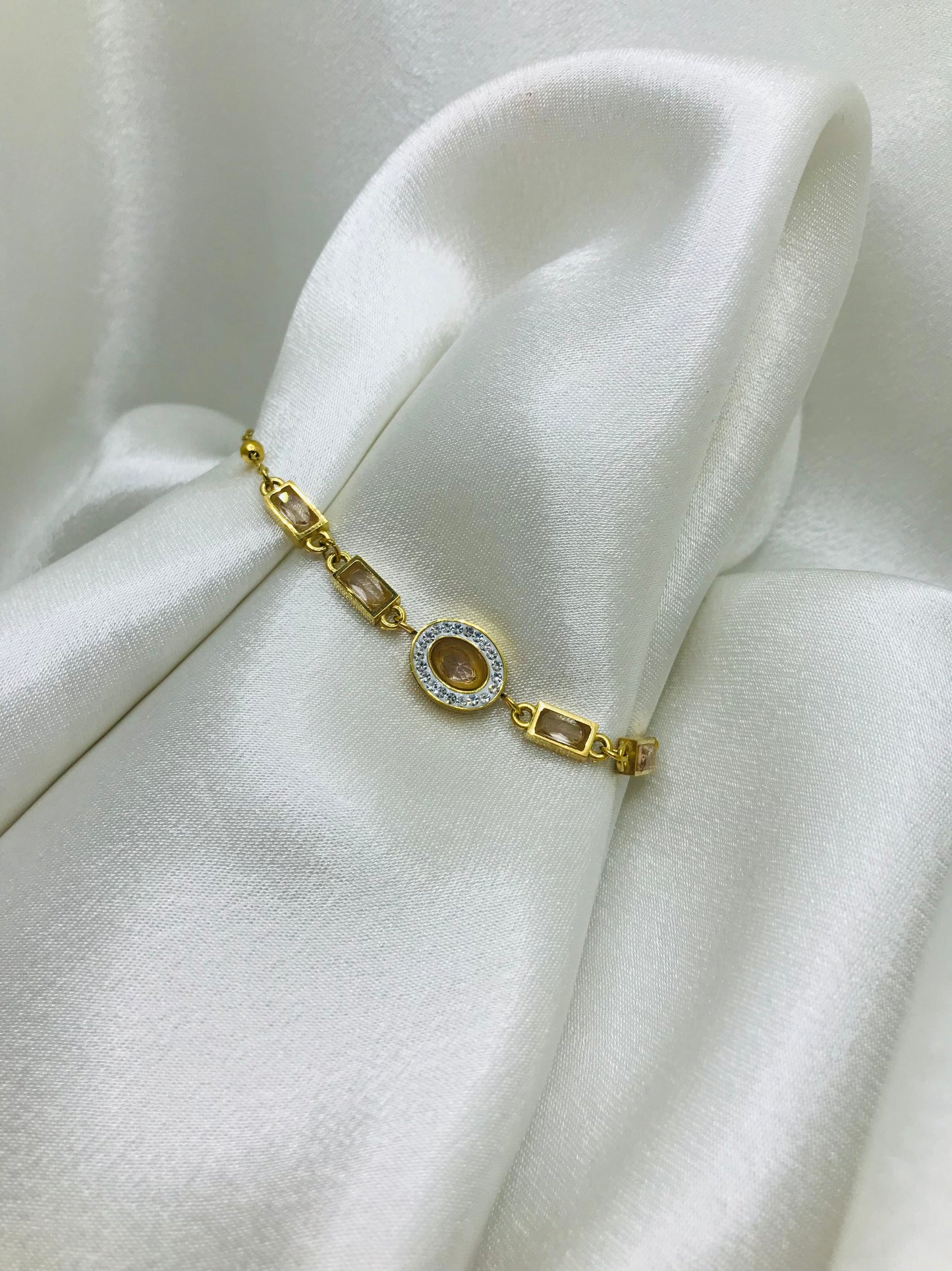 Emerald Zircon Chain Bracelet