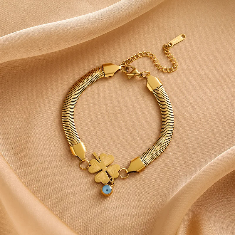 Clover Snake Chain Bracelet