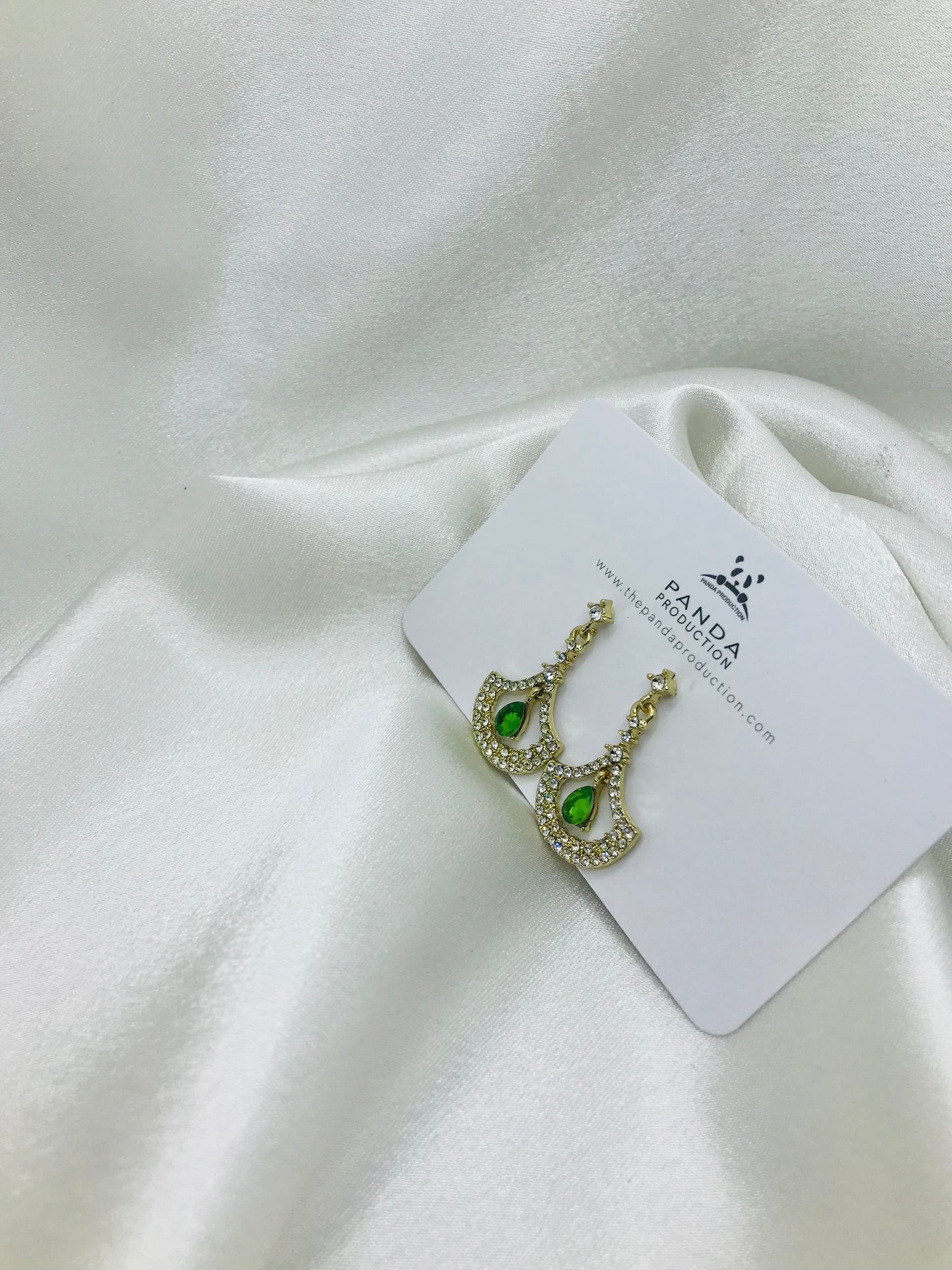 Green Stone Drop Earrings