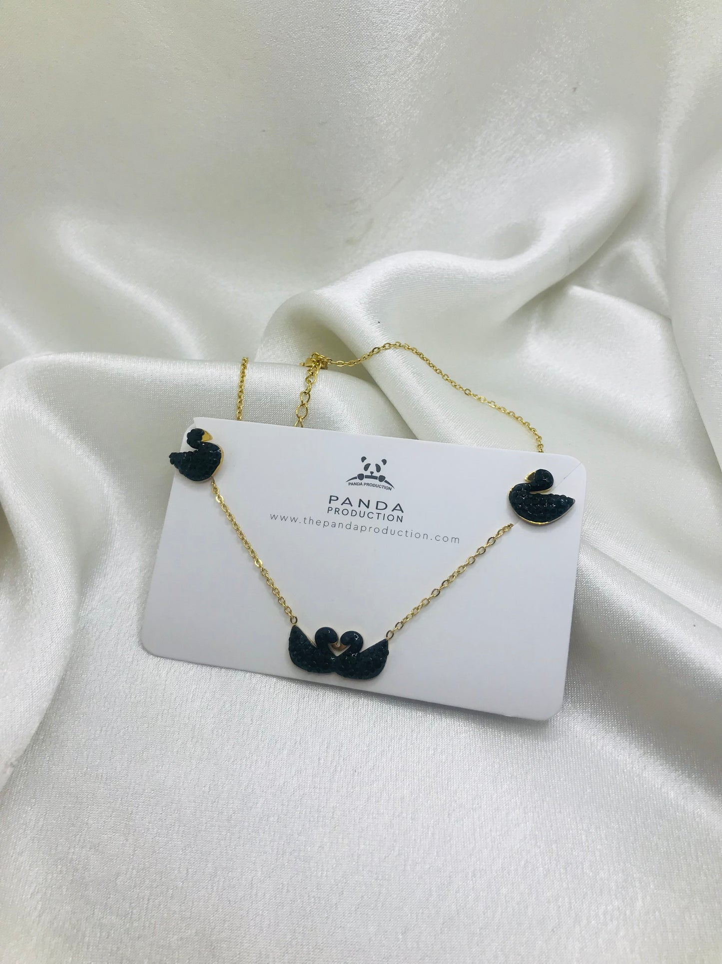 Black Swan Necklace and Earrings Set