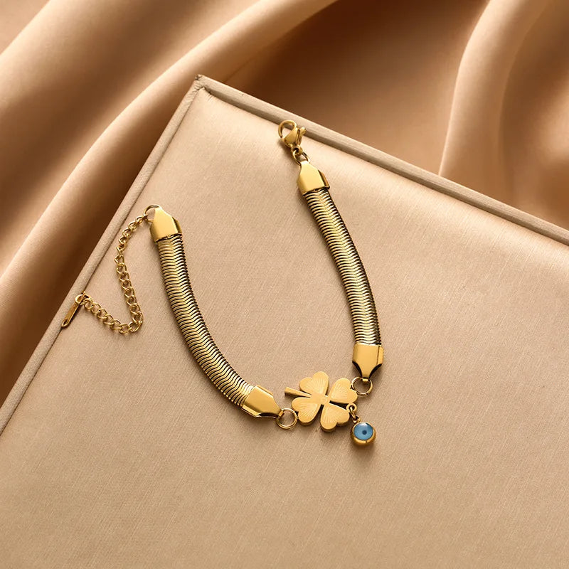 Clover Snake Chain Bracelet