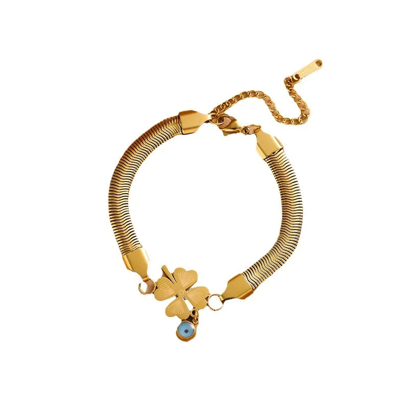 Clover Snake Chain Bracelet