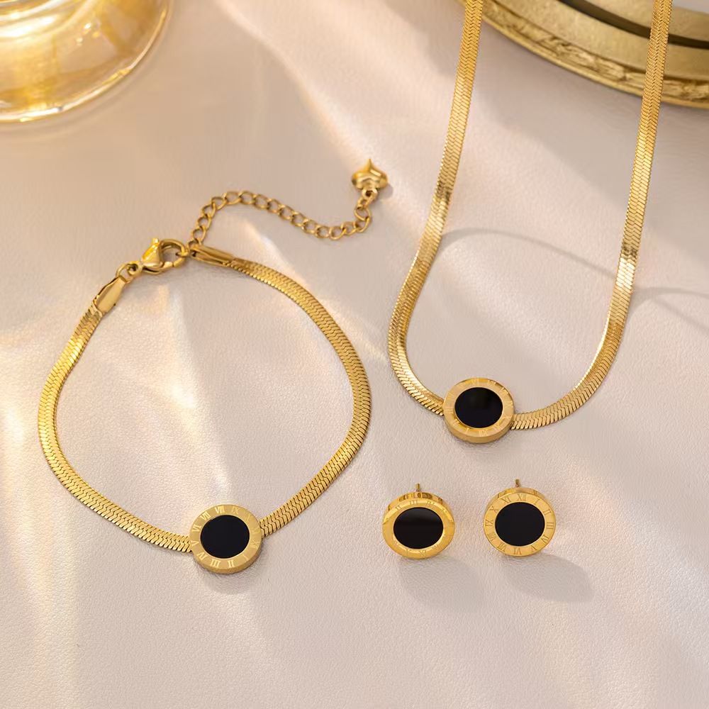 Roman Snake Chain Gold Jewelry Set