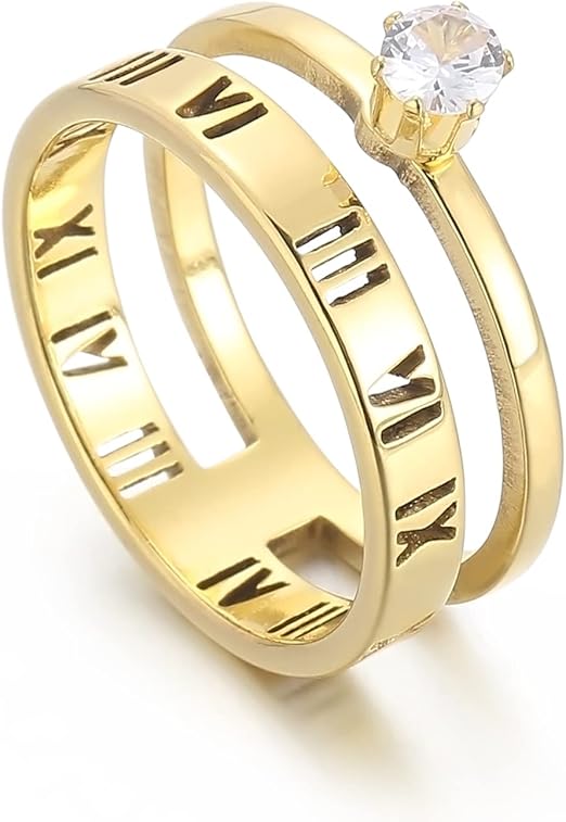 Two Layer Roman Numeral Ring