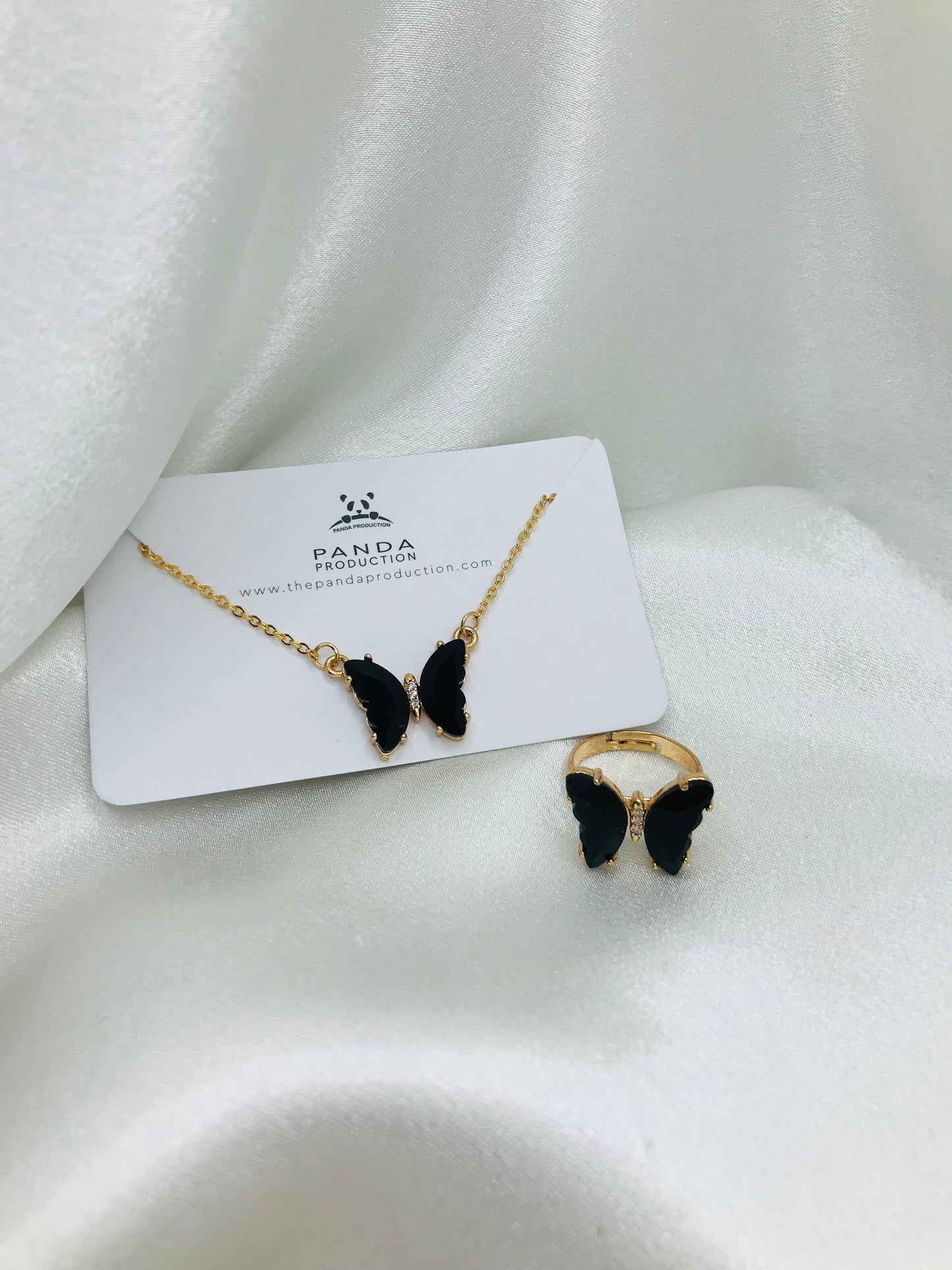 Butterfly Pendant and Ring Set