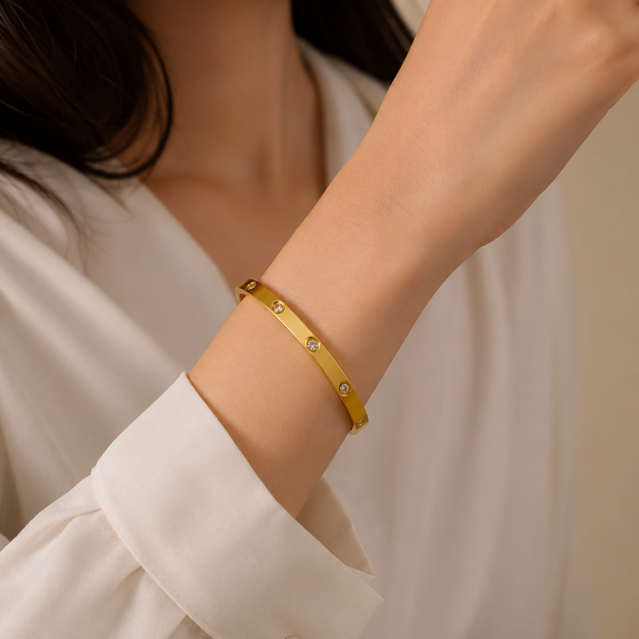Cartier Inspired Full Stone Handcuff