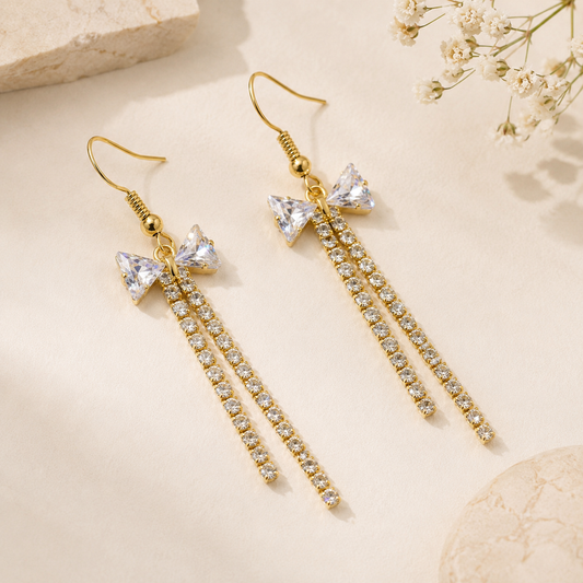 Diamond Butterfly Drop Earrings