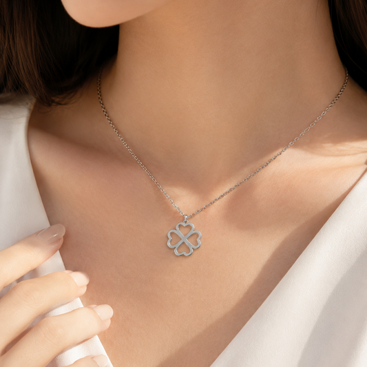 Minimalist Silver Clover Pendant