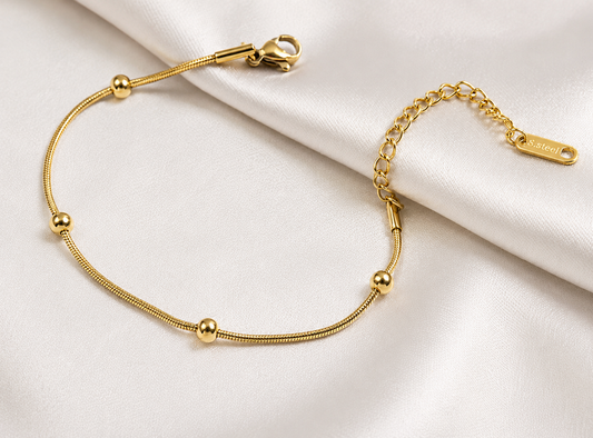 Minimal Gold Beaded Bracelet