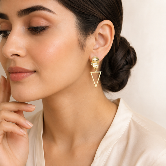 Gold Triangle Earrings