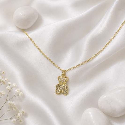 Gold Teddy Bear Pendant