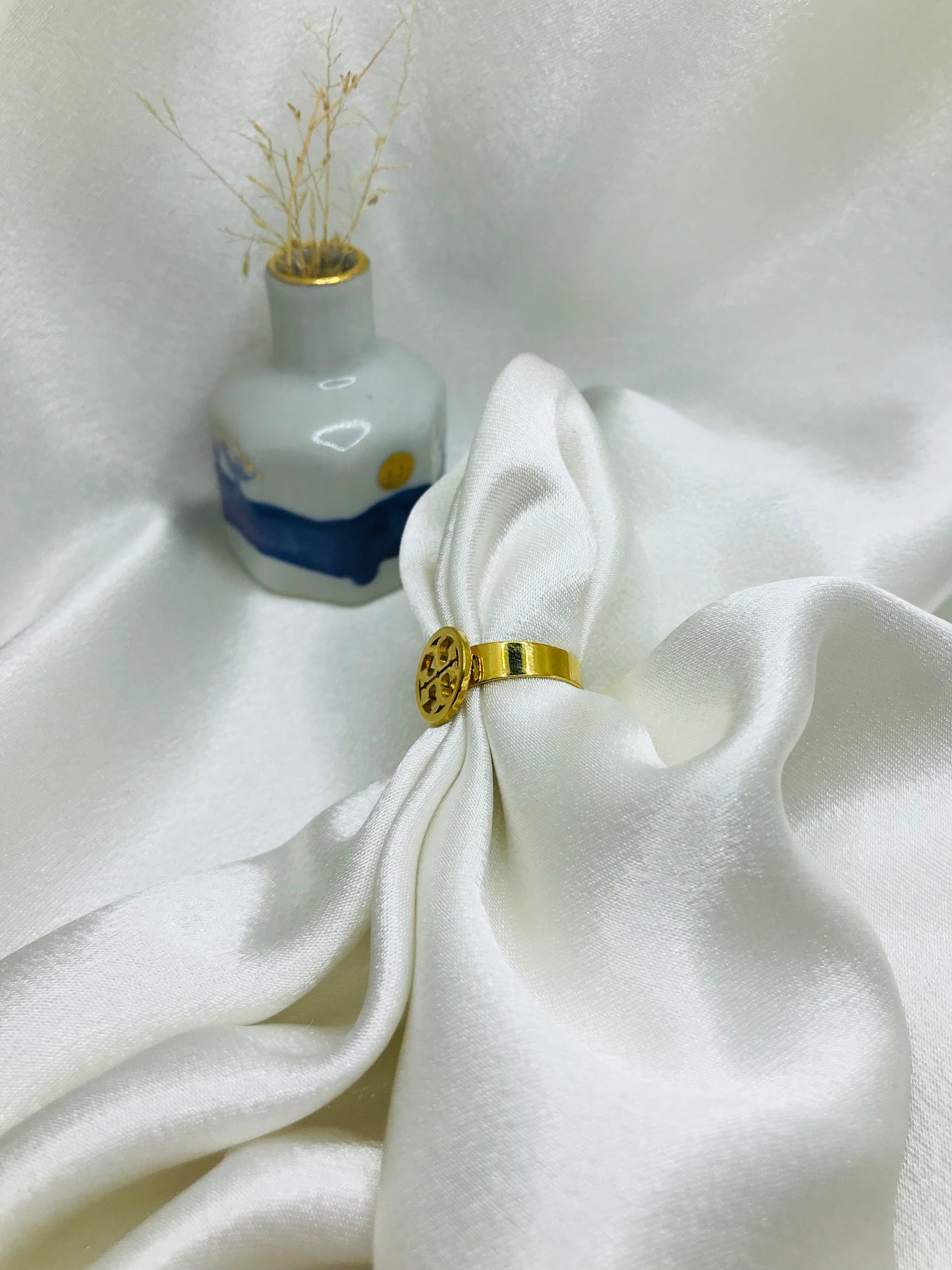 Circular Emblem Gold Ring