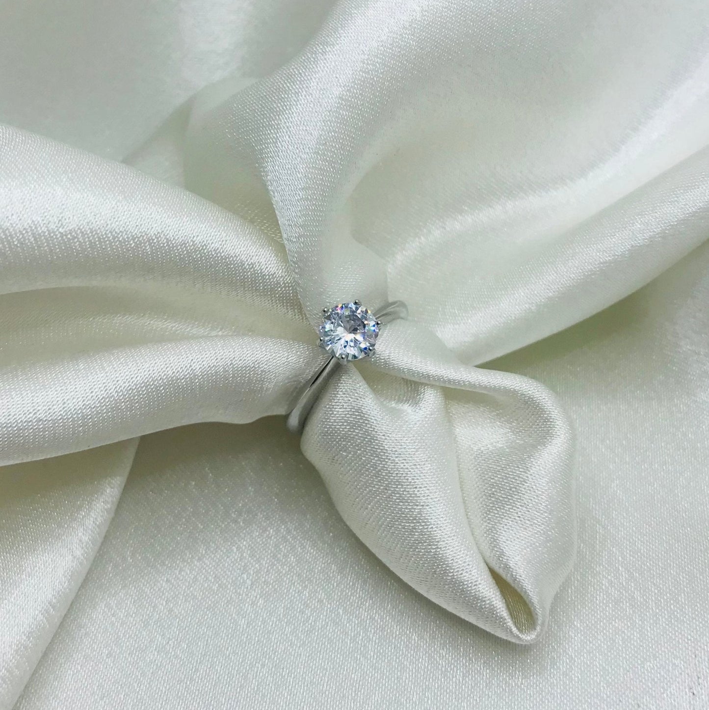 Classic Silver Diamond Ring
