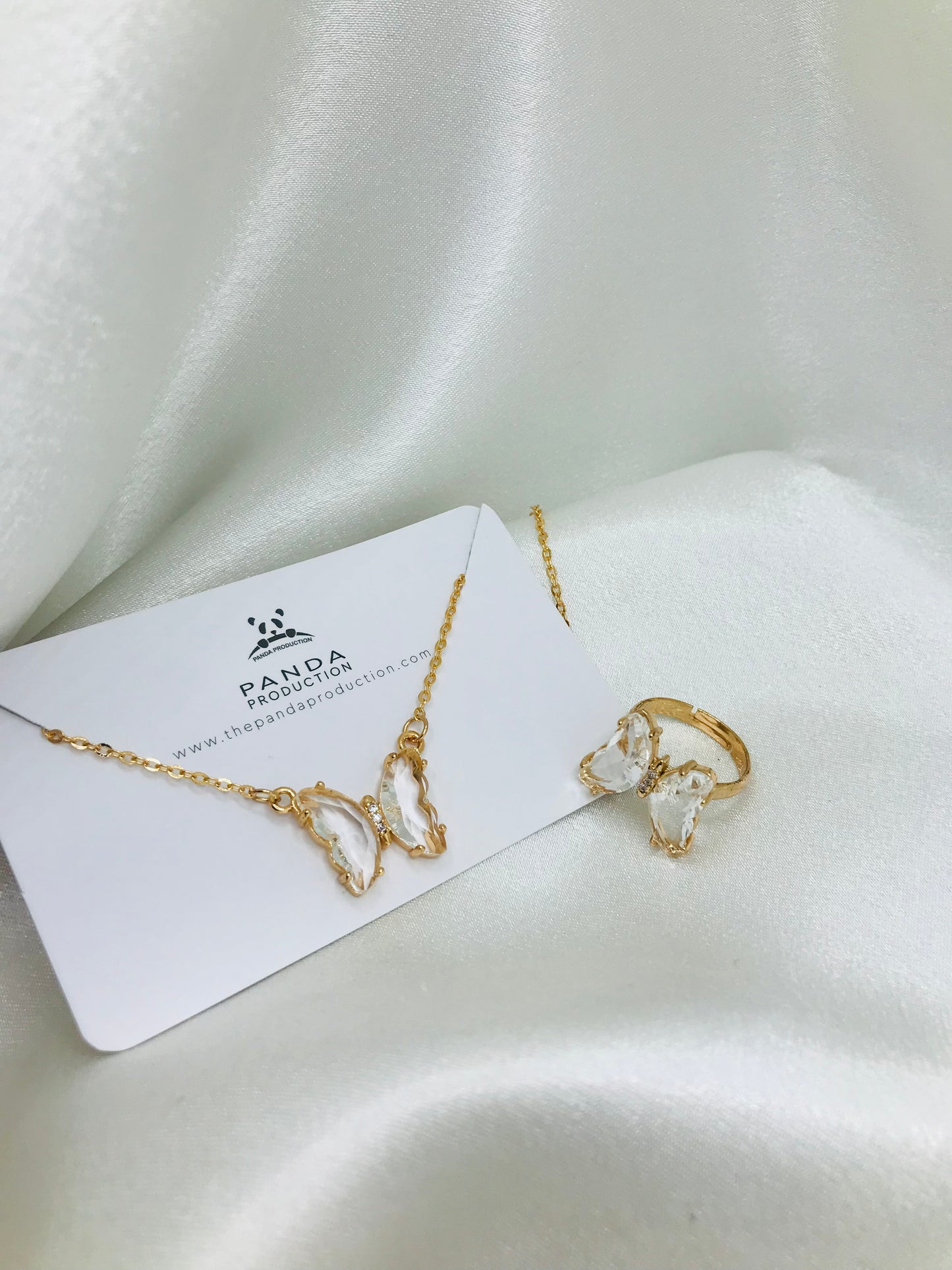Butterfly Pendant and Ring Set
