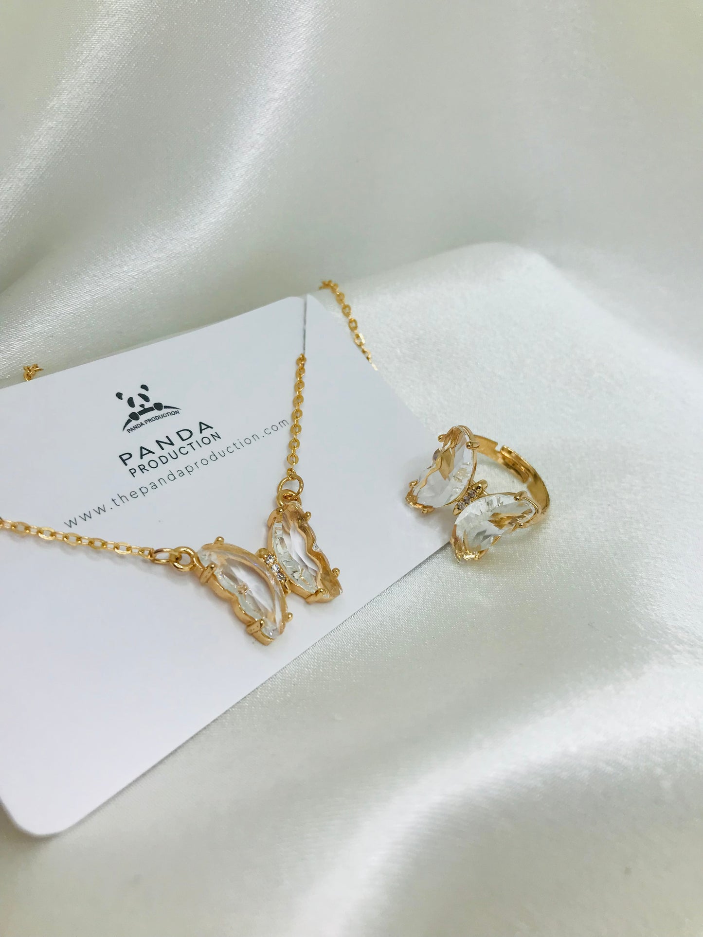 Butterfly Pendant and Ring Set
