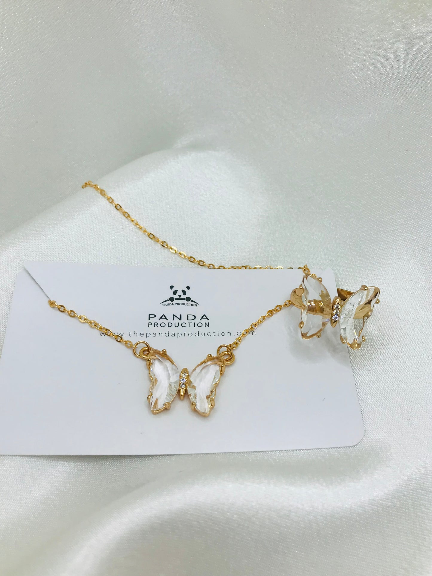 Butterfly Pendant and Ring Set