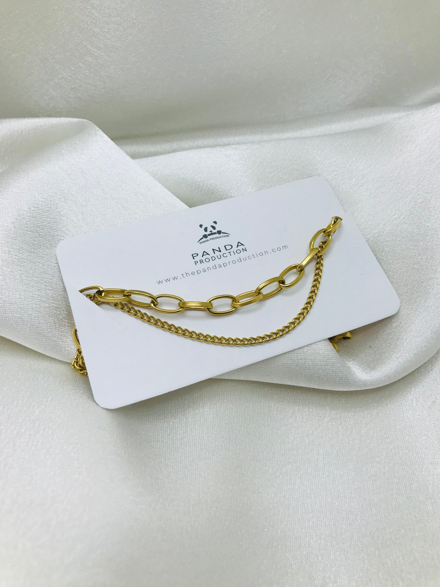 Double Gold Chain Bracelet