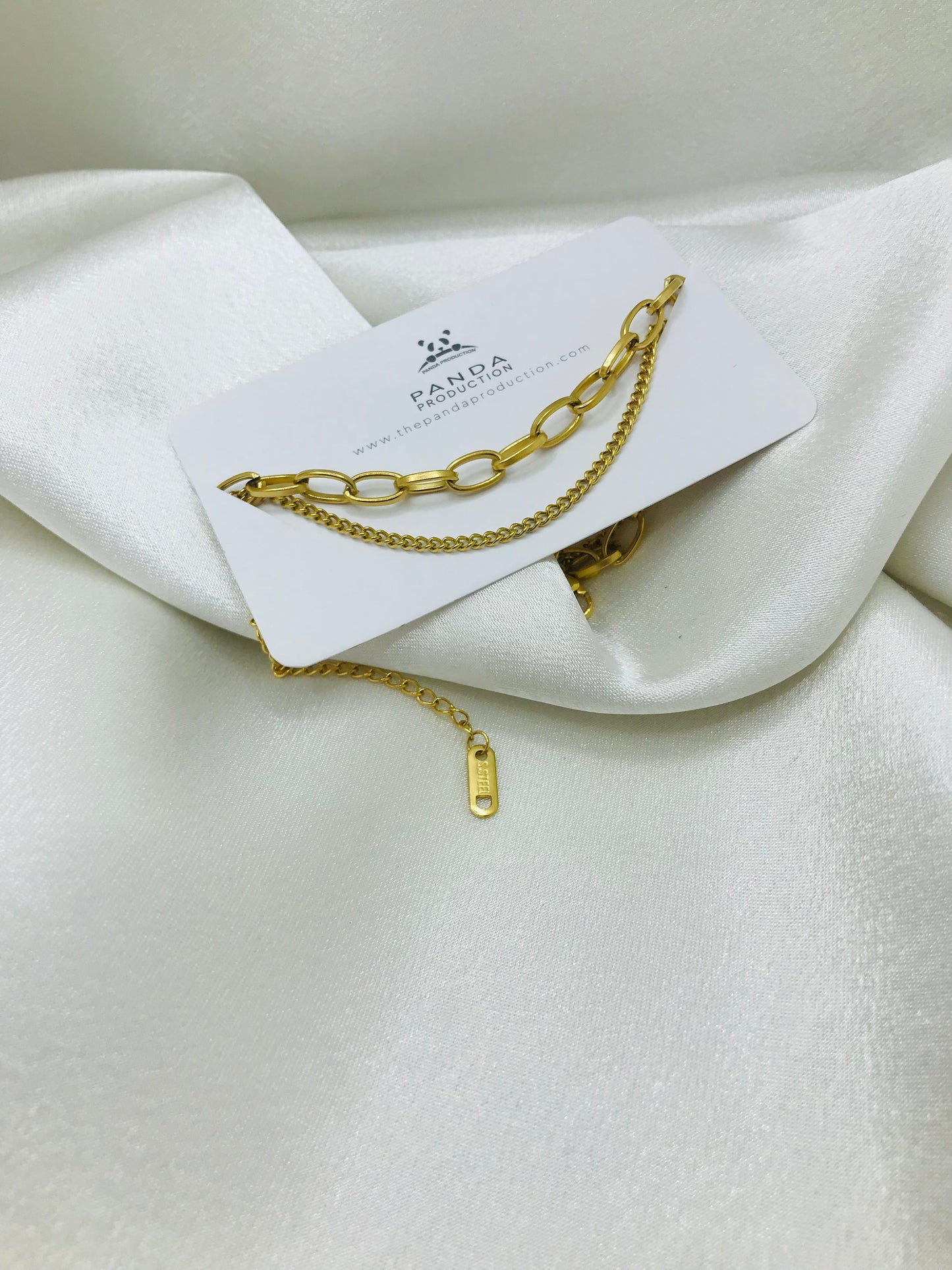 Double Gold Chain Bracelet