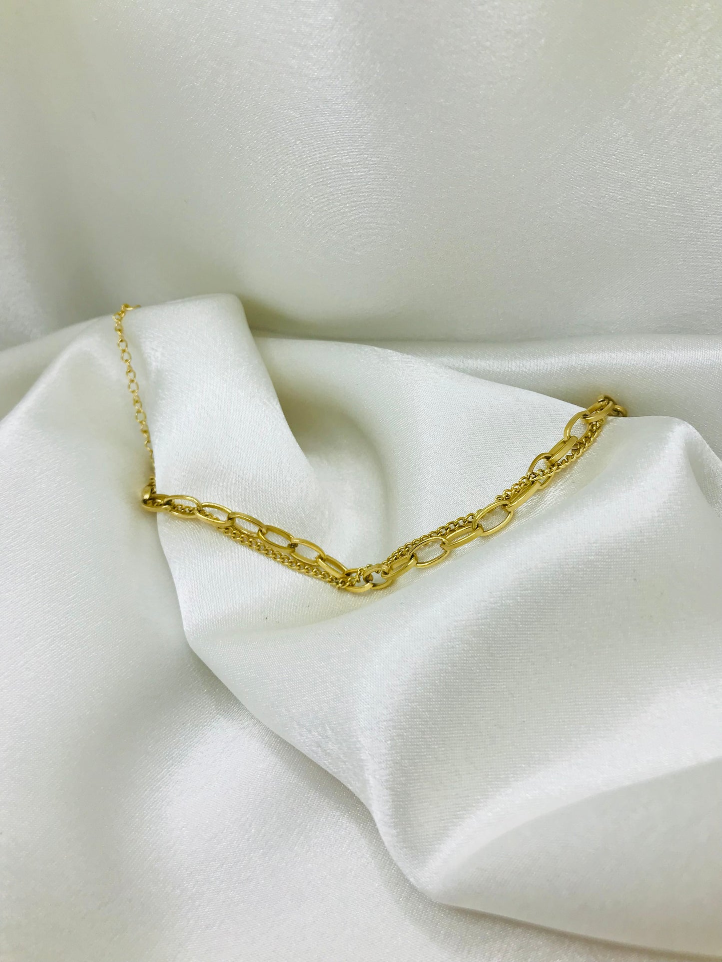 Double Gold Chain Bracelet