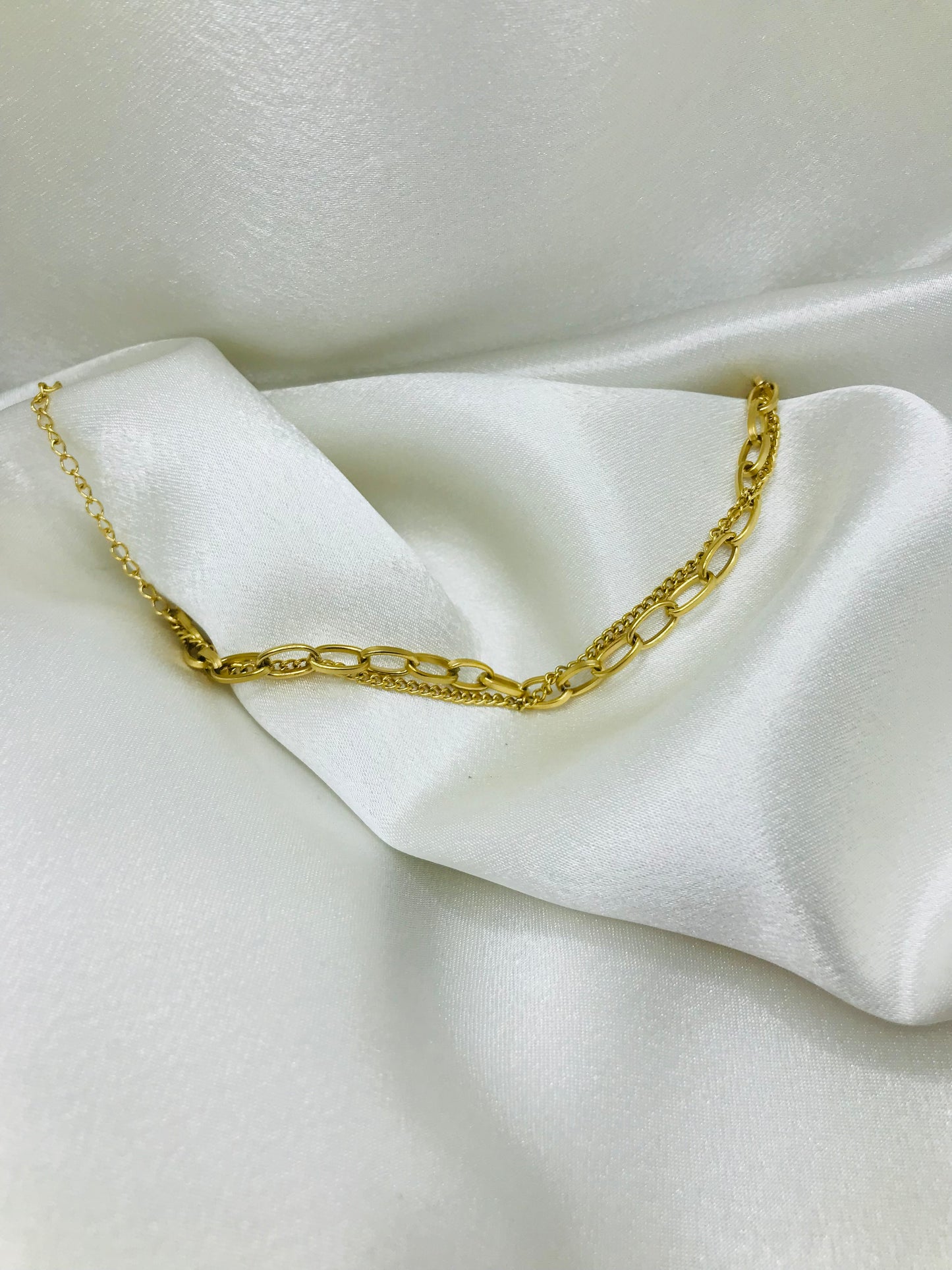 Double Gold Chain Bracelet