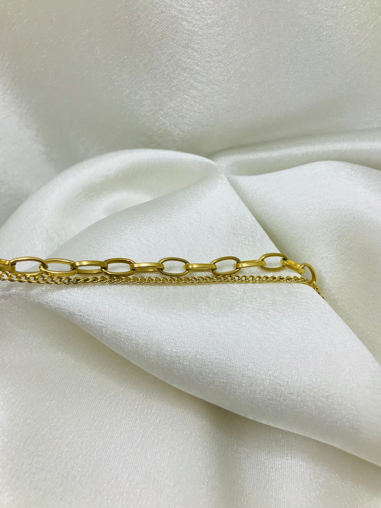 Double Gold Chain Bracelet