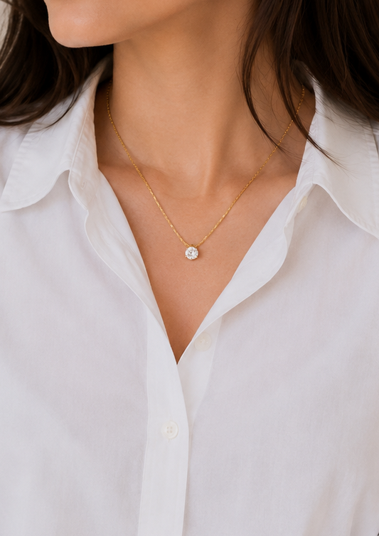 Eternal Spark Solitaire Necklace