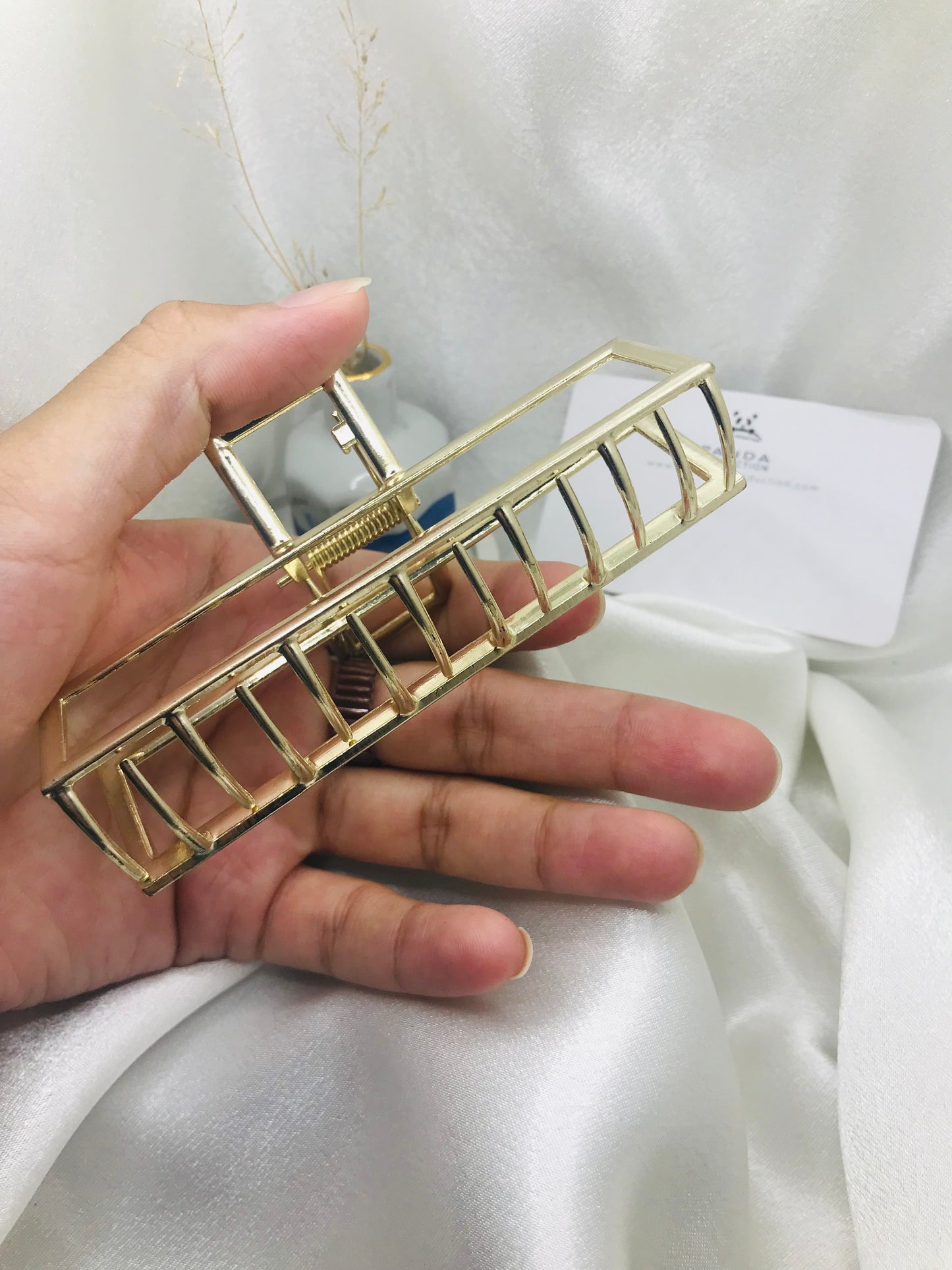 Gold Cage Hair Clip