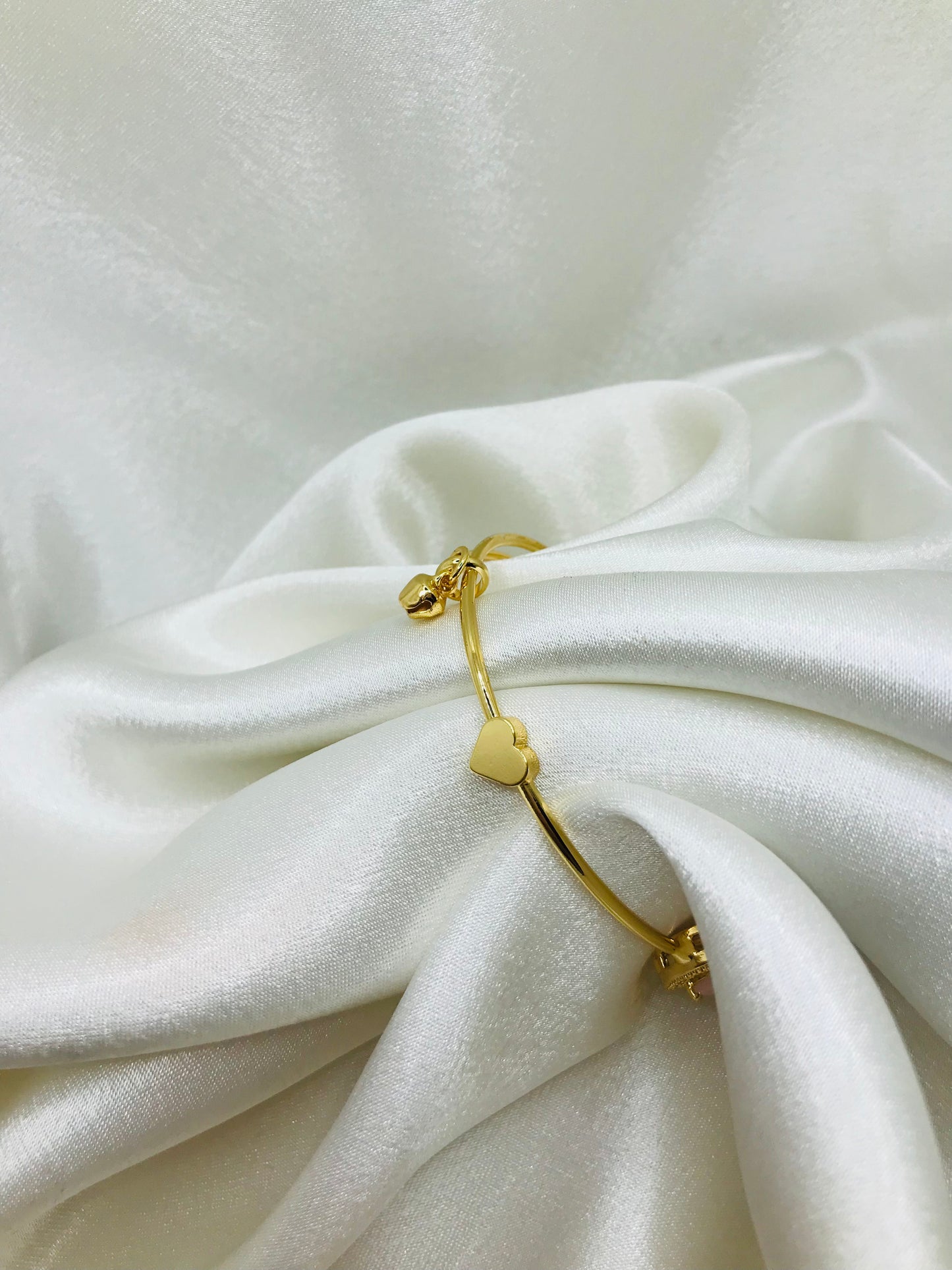 Gold Heart Bracelet with Gemstones