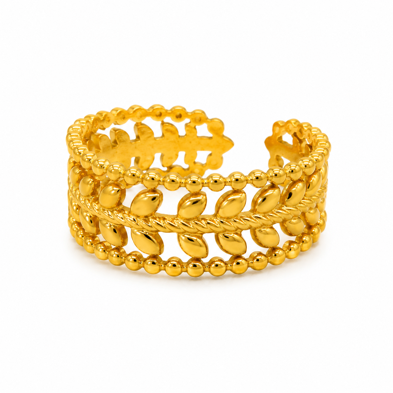 Golden Laurel Cuff Ring