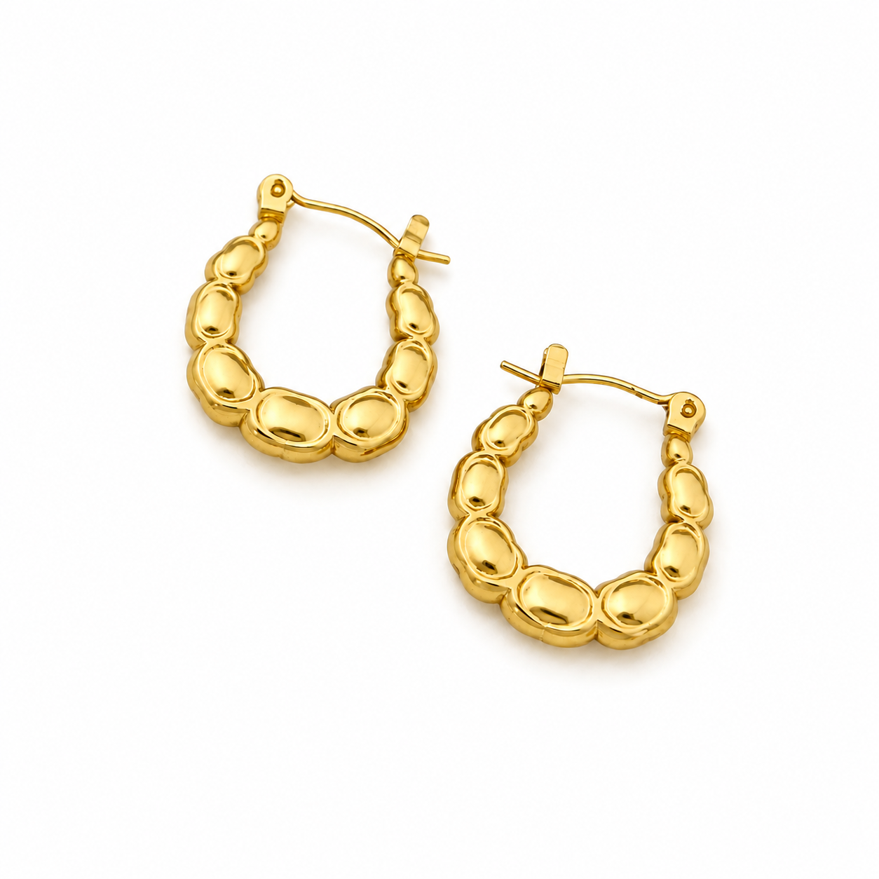 Golden Bubble Hoop Earrings