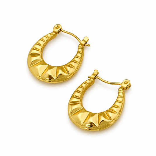 Golden Geometric Hoop Earrings