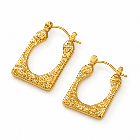 Textured Square Hoop