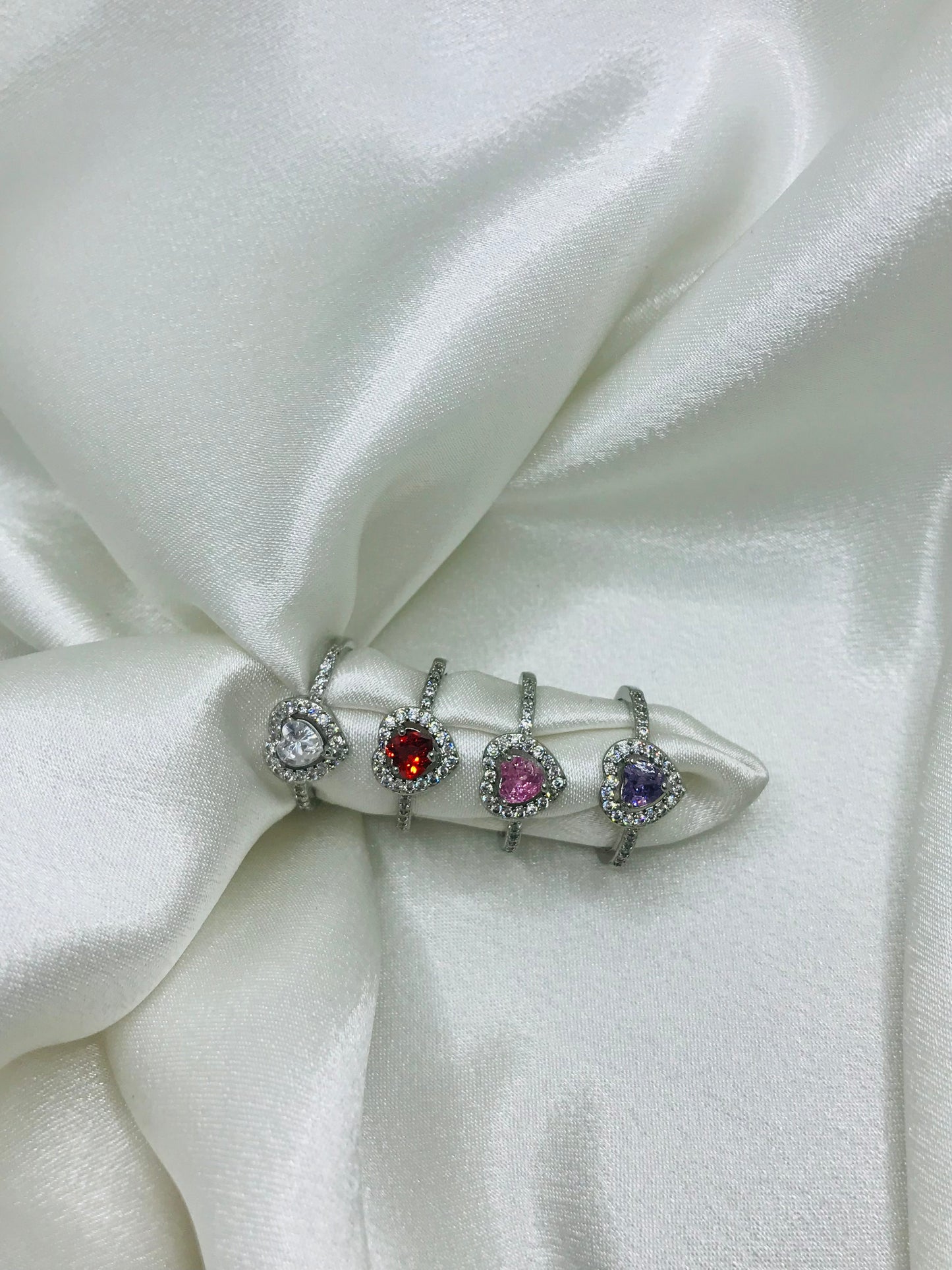 Heart-Shaped Gemstone Rings