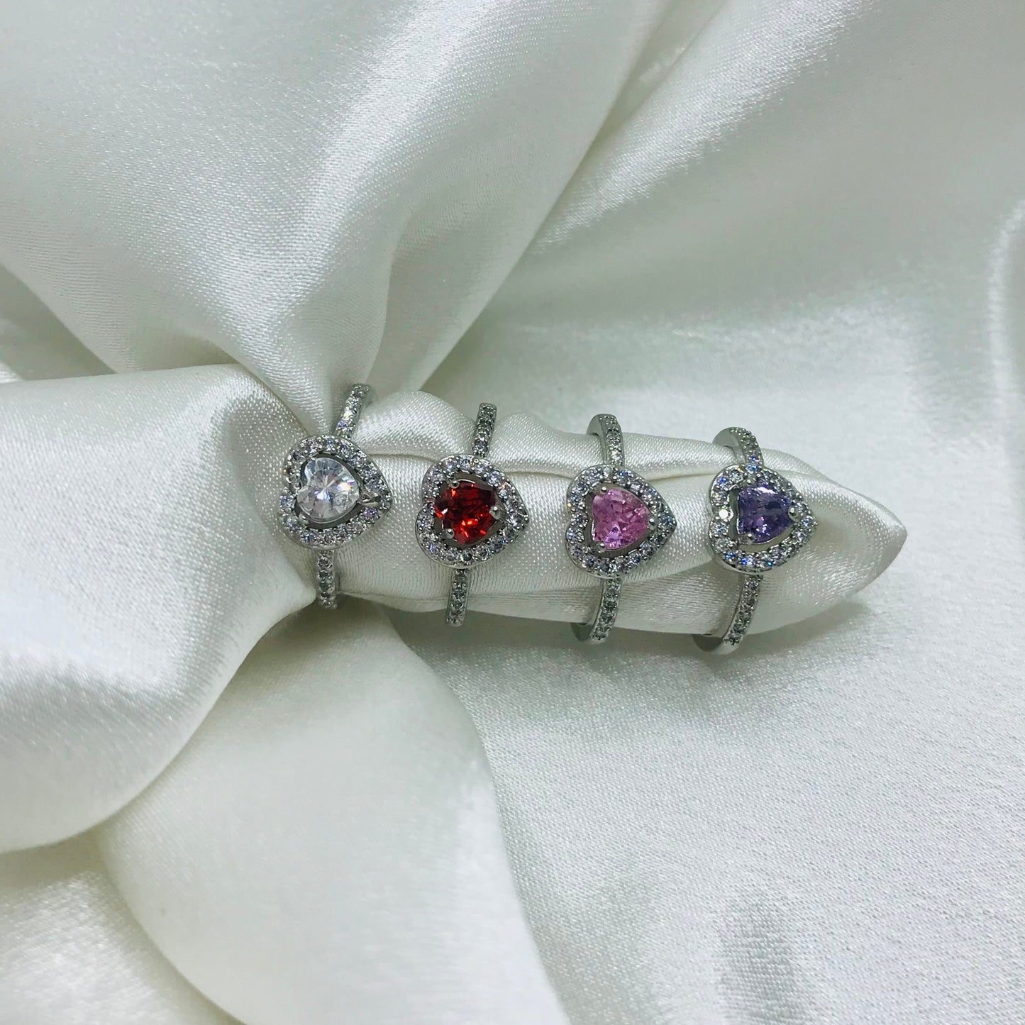 Heart-Shaped Gemstone Rings