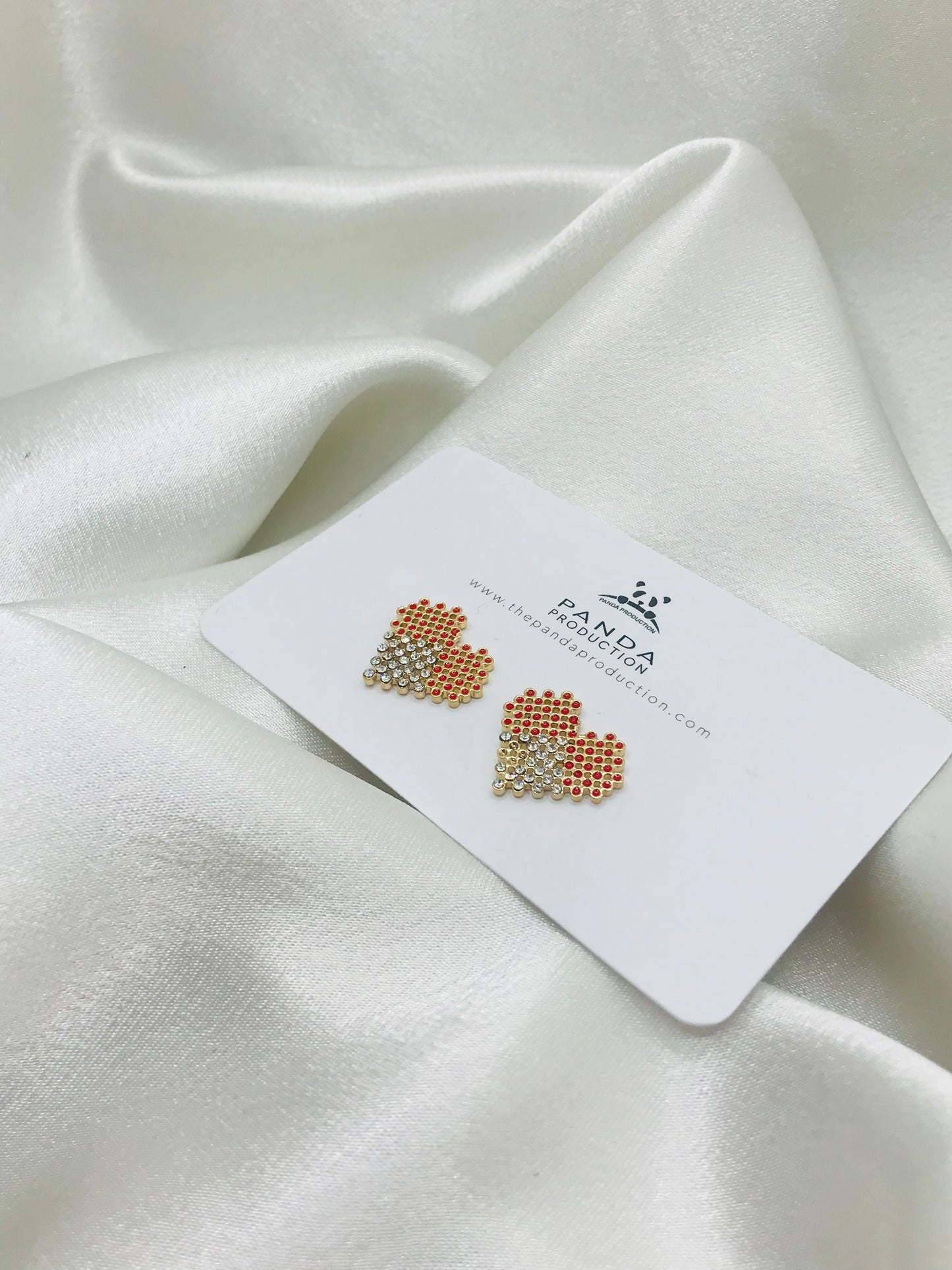 Heart Diamond Ear Studs
