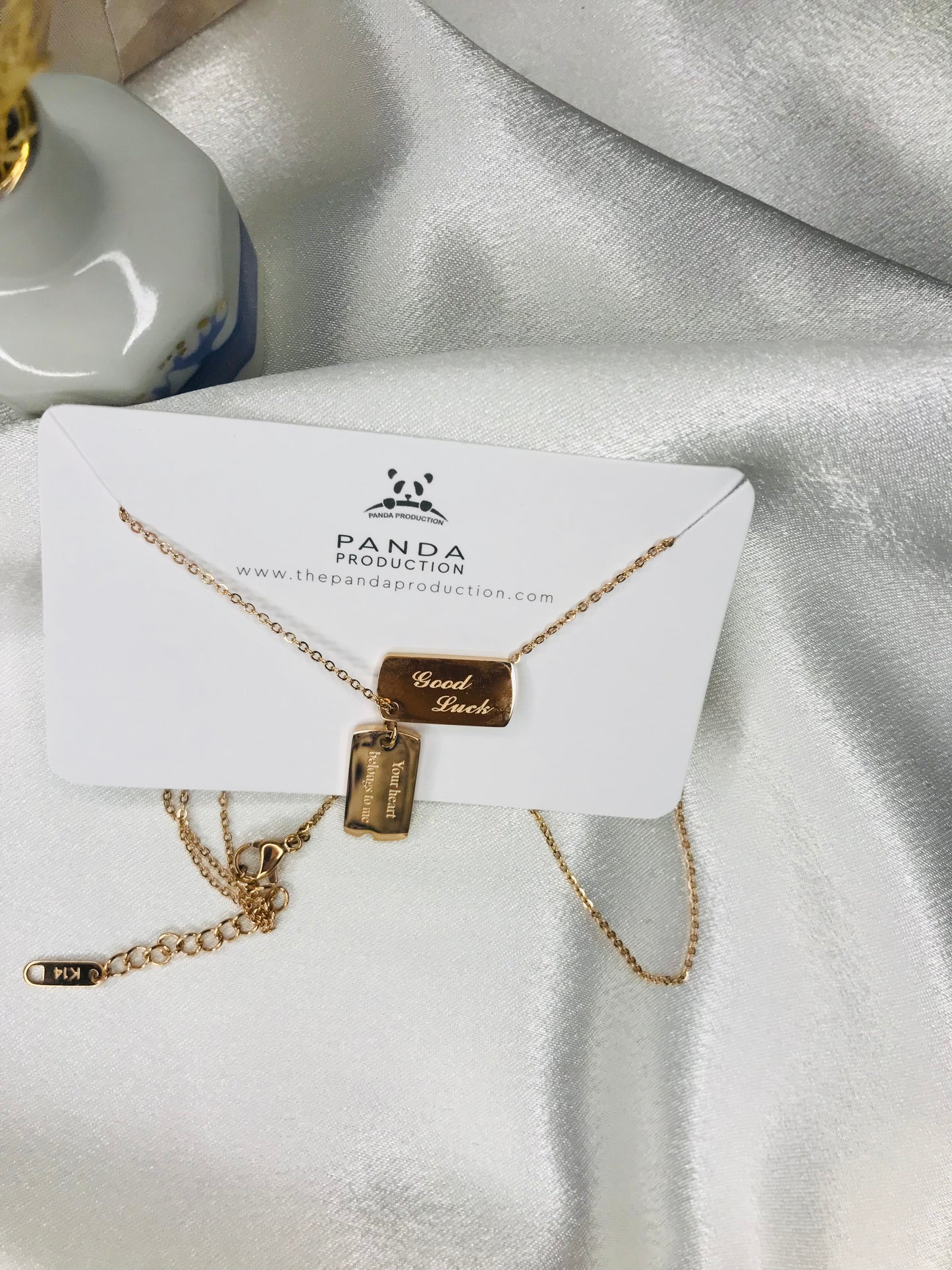 Personalized Double Tag Gold Necklace