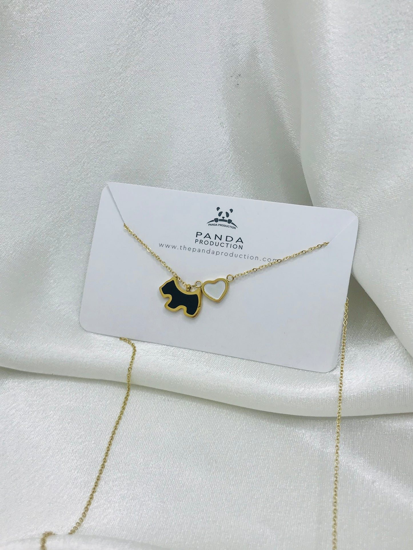 Cat and Heart Double Pendant