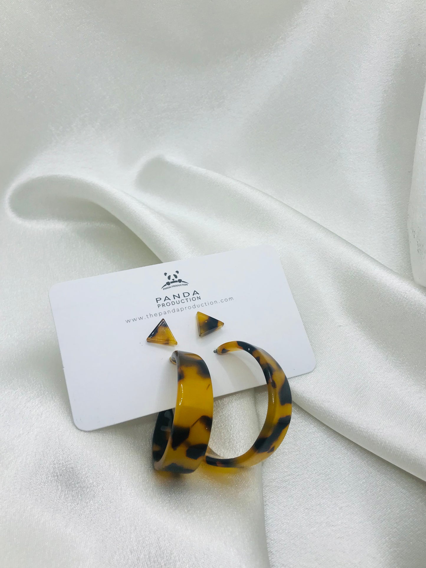 Tortoise Shell Hoop Earrings with Studs