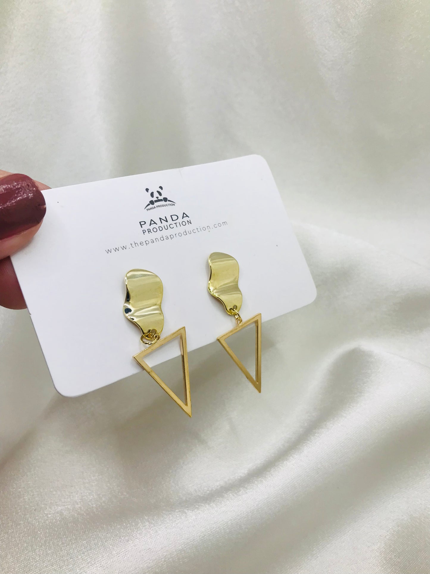Gold Triangle Earrings