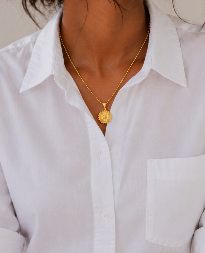 Celestial Sun Medallion Necklace