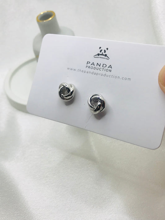 Knotted Silver Stud Earrings
