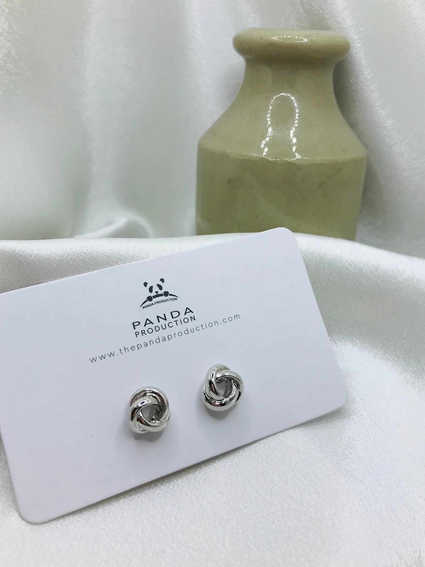 Knotted Silver Stud Earrings