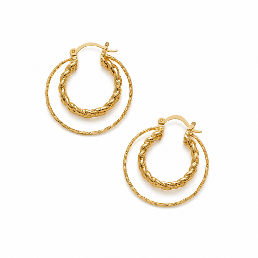 Layered Gold Hoop Earrings
