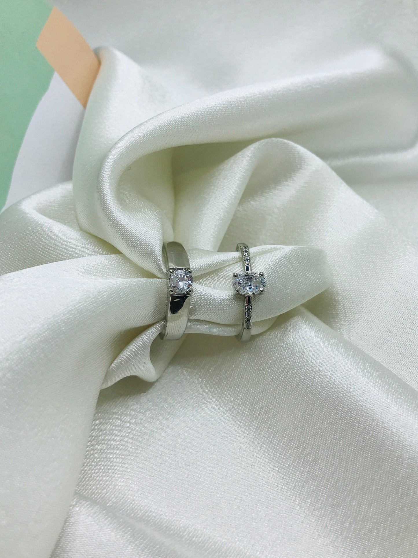 Matching Oval Solitaire Rings